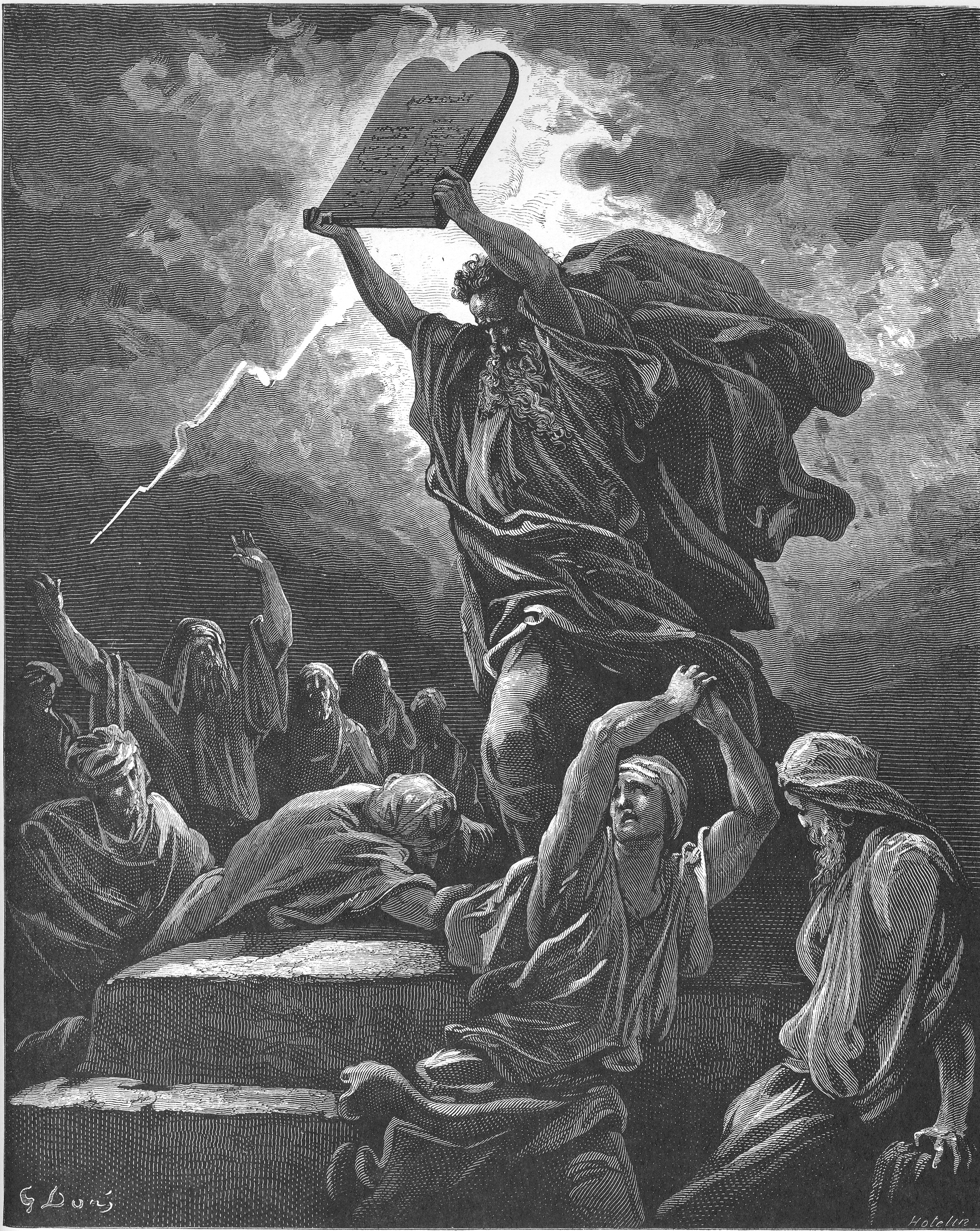 Moses breaking the stone tablets of the Law