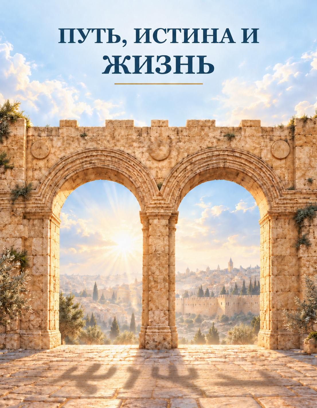 Обложка книги «Путь, истина и жизнь» с Золотыми воротами Иерусалима